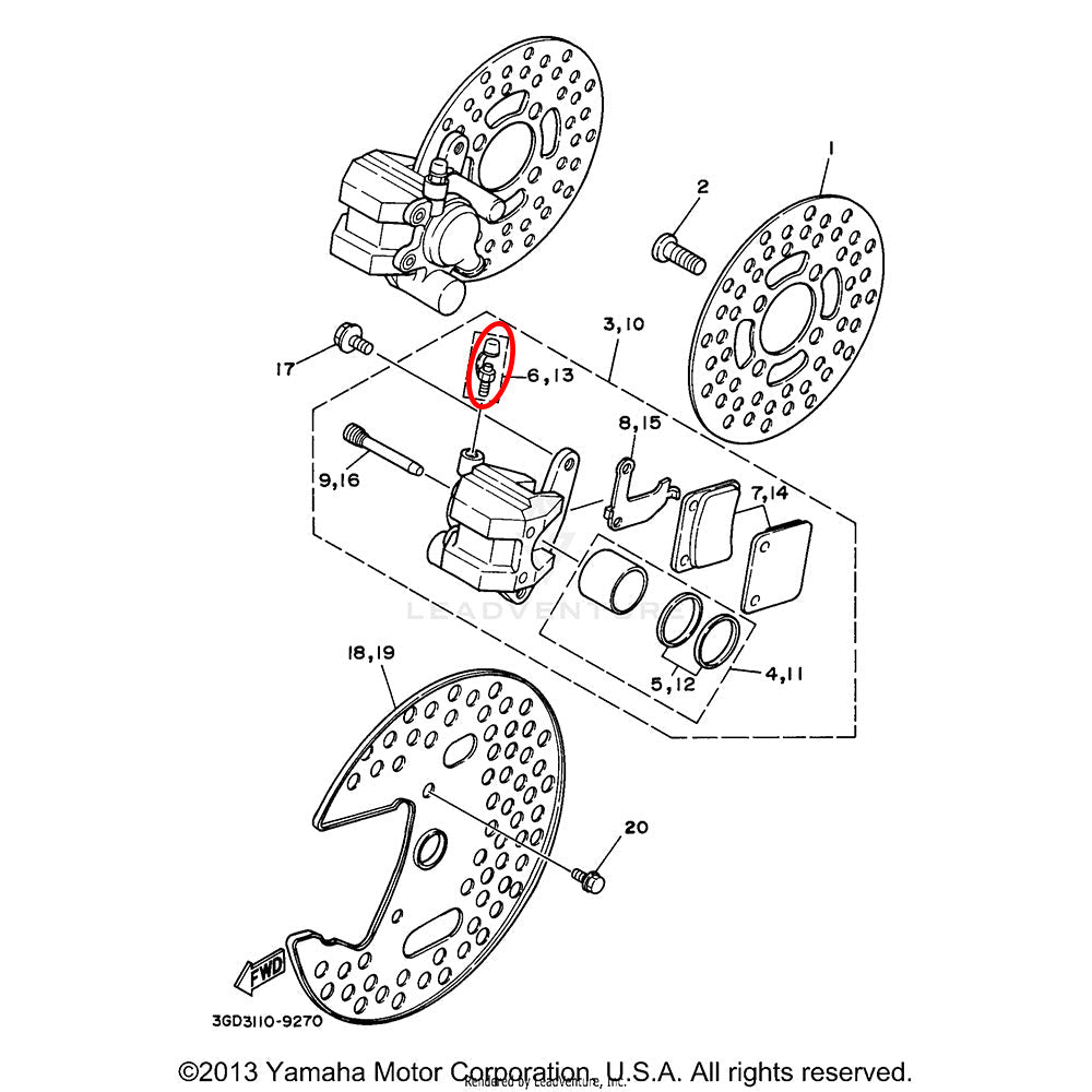 Banshee Brake Caliper Bleeder with Cover