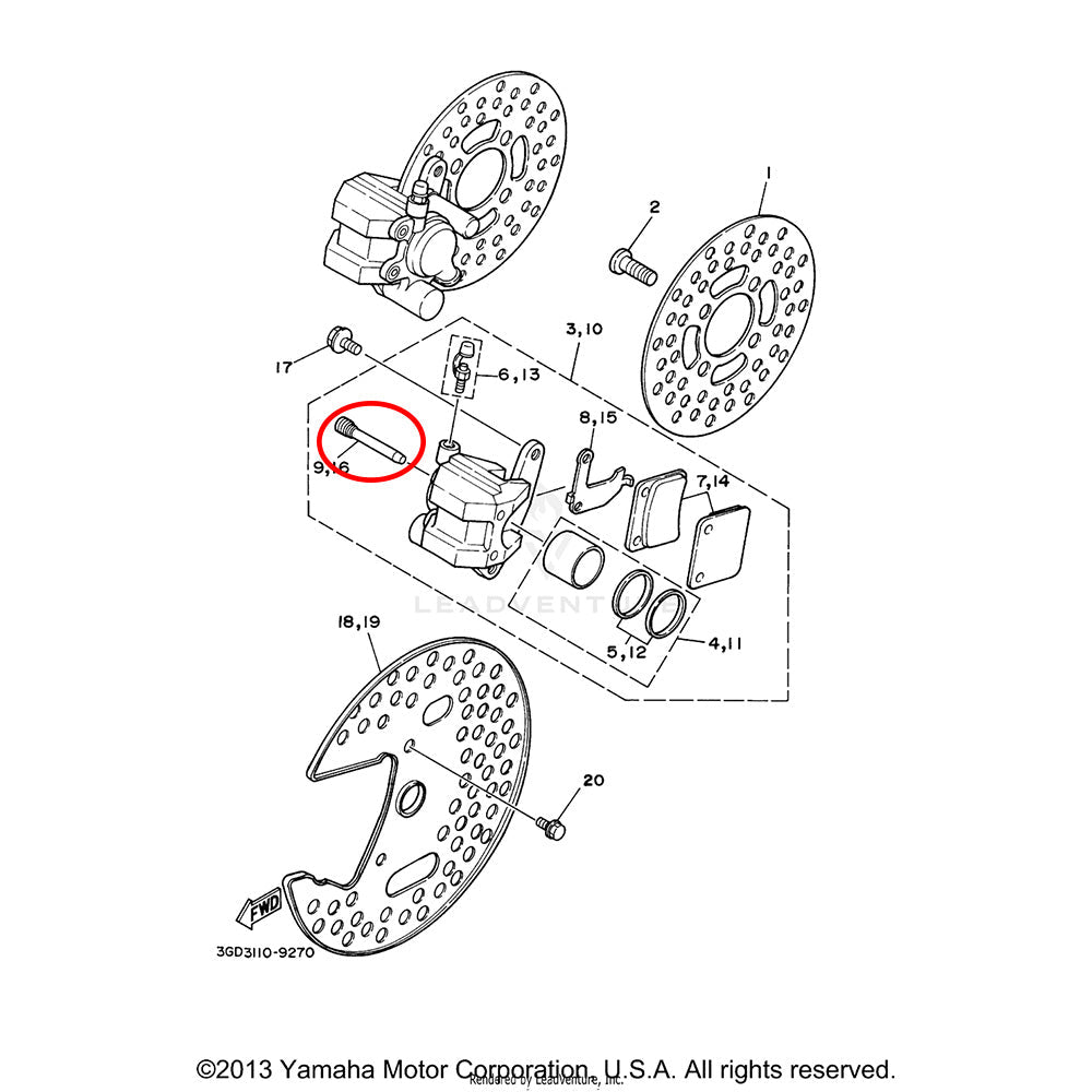 Banshee Brake Pad Bolt