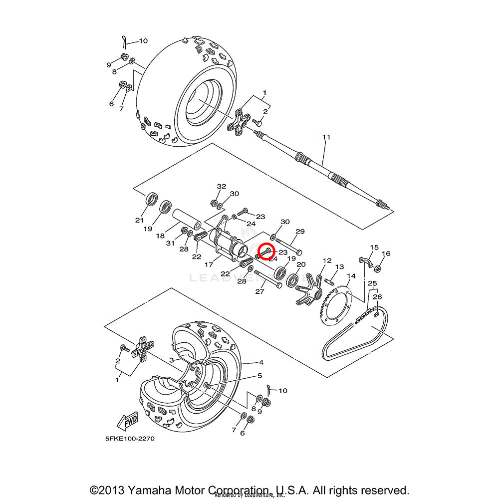 Banshee Chain Tensioner Bolt