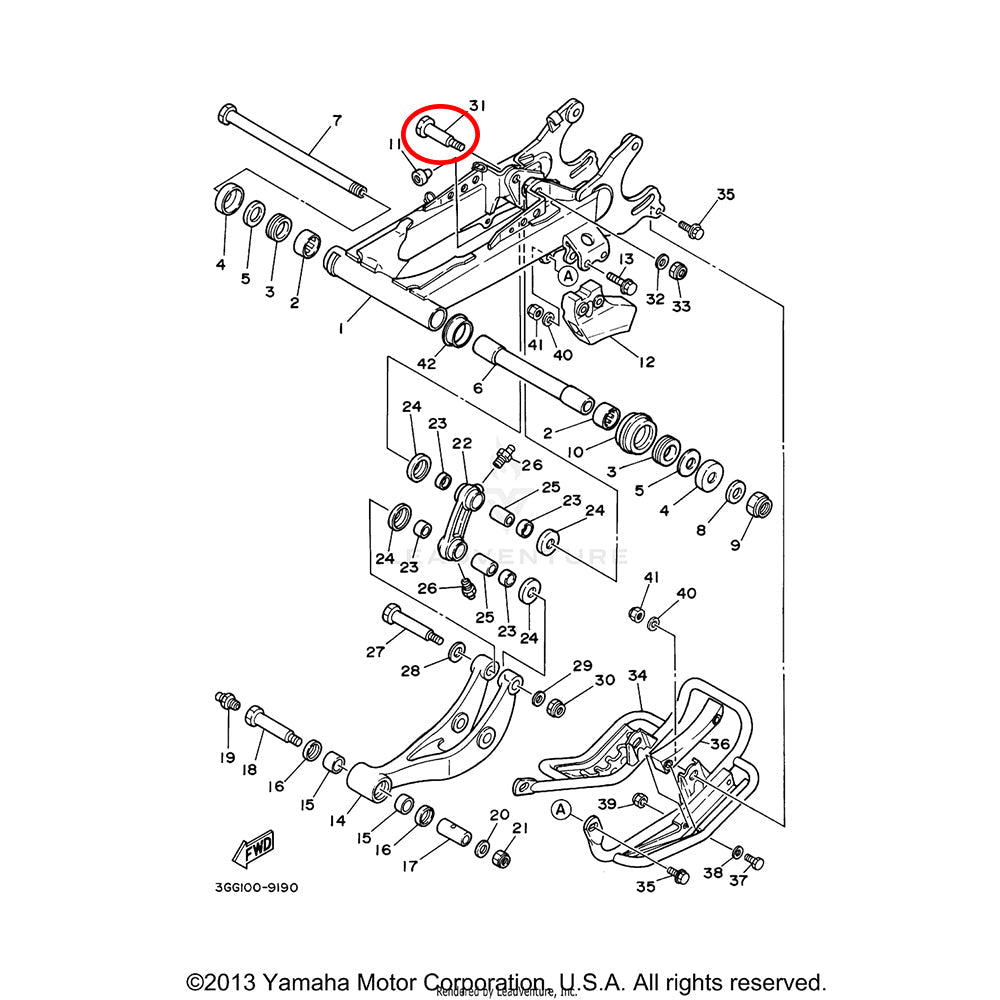 Banshee Link to Swing Arm Bolt