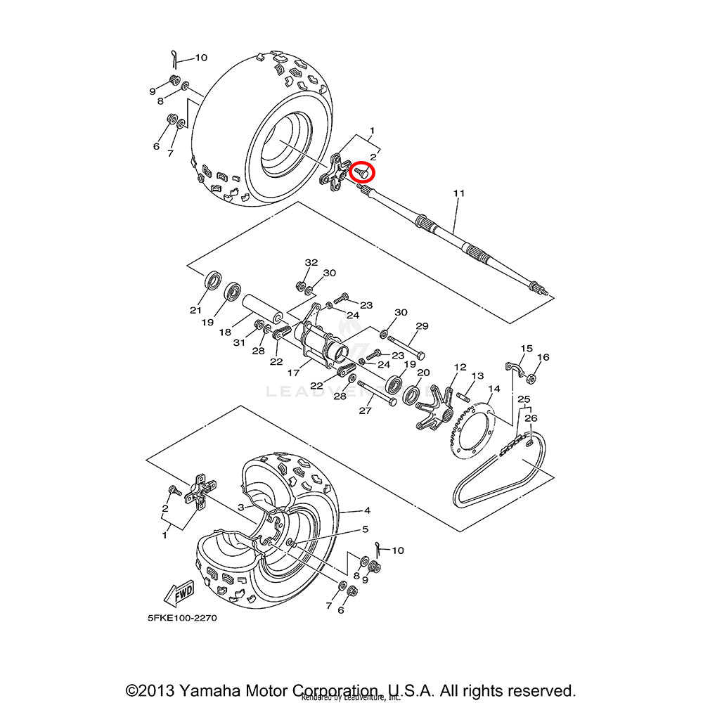Banshee Rear Wheel Hub Stud