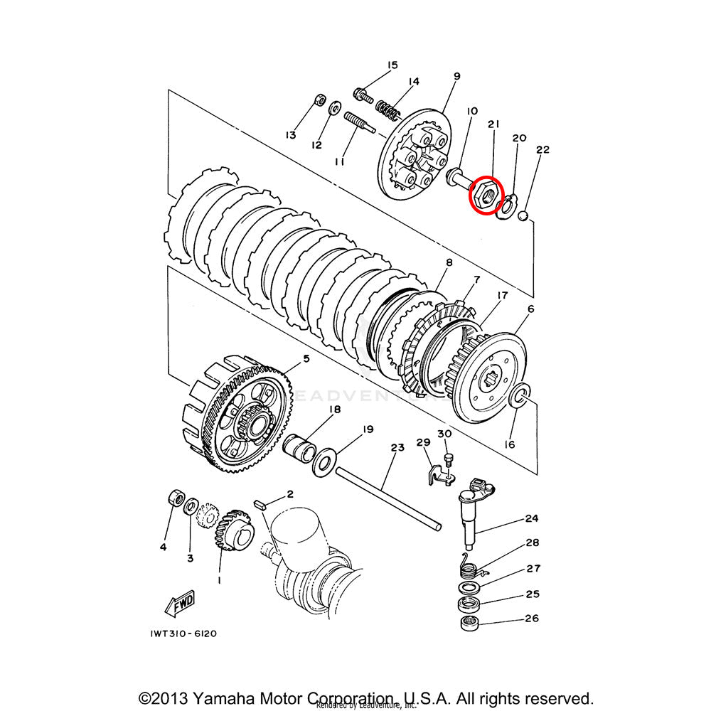 Banshee Clutch Shaft Nut
