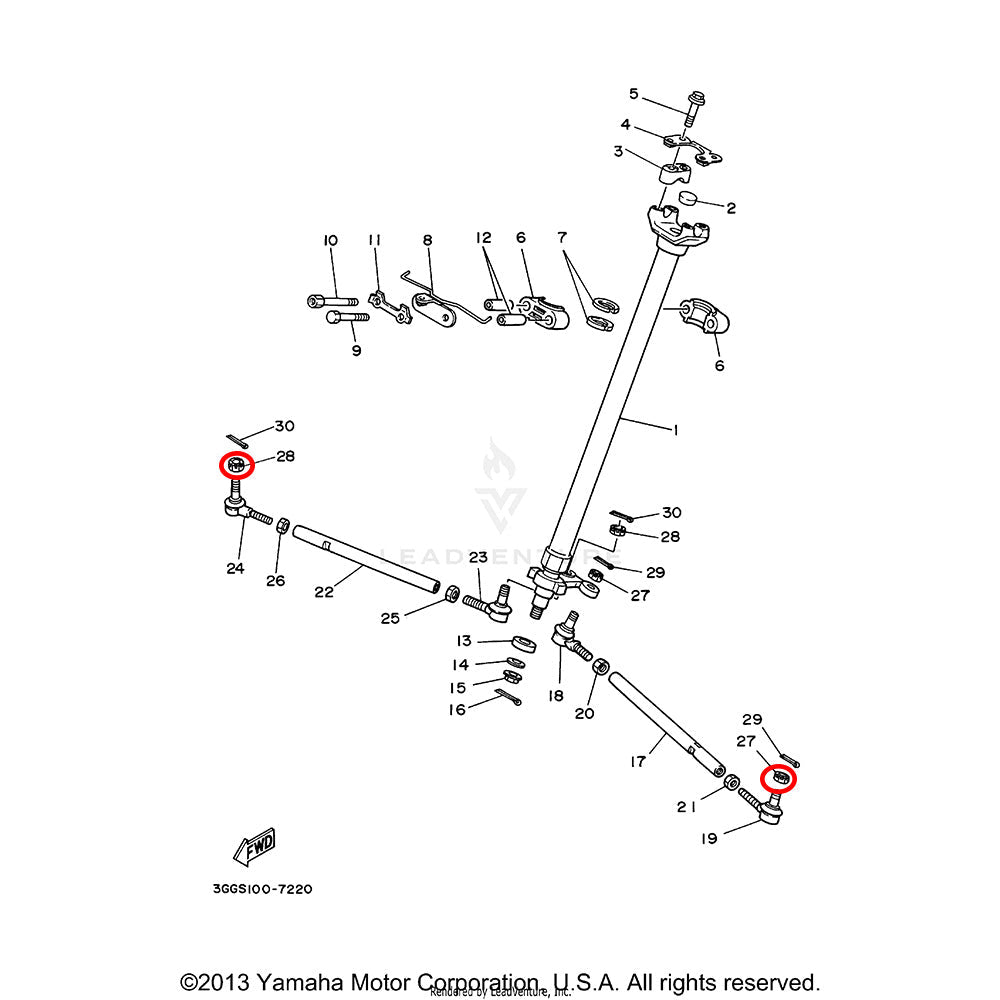 Banshee Tie Rod Castle Nut