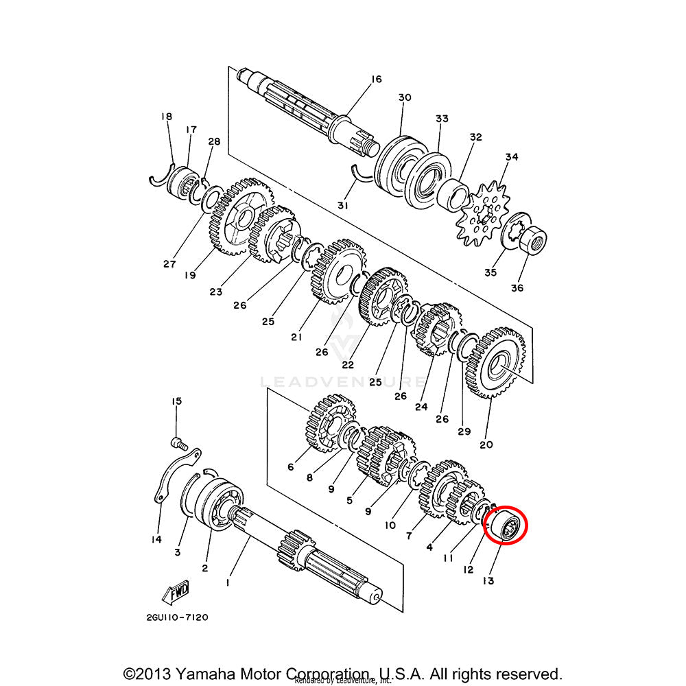 Banshee Clutch Shaft Small Bearing