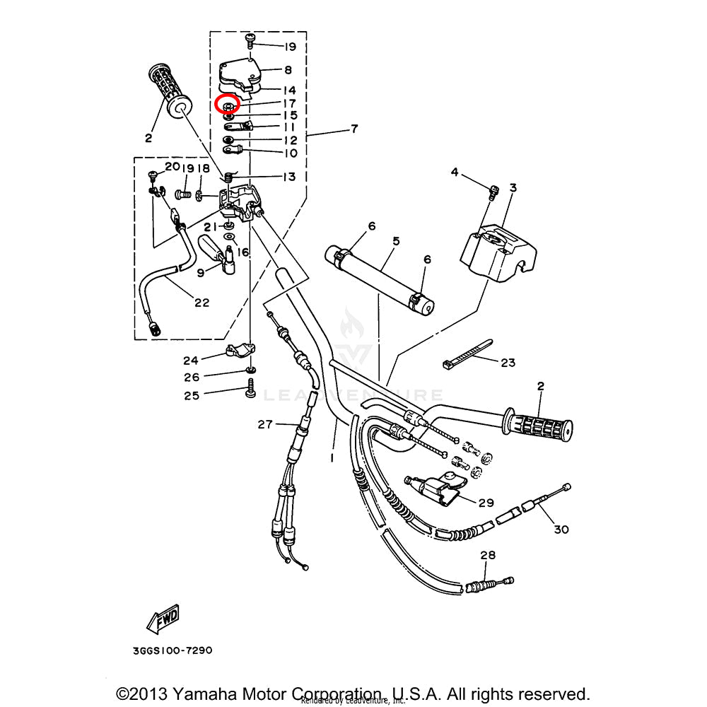 Banshee Throttle Assembly Nut