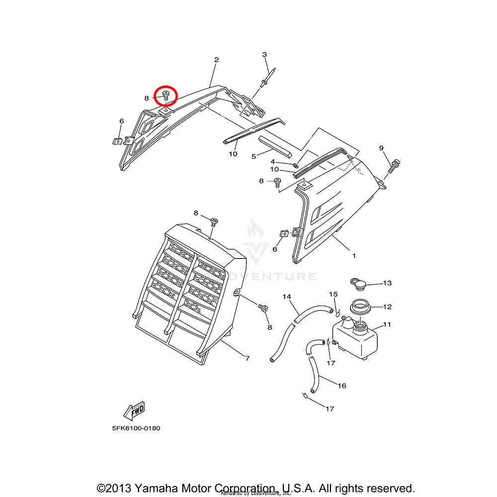 Banshee Radiator & Tank Shroud Screw