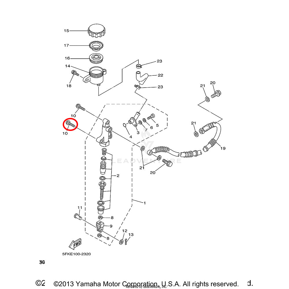 Banshee Rear Master Cylinder Mounting Bolt