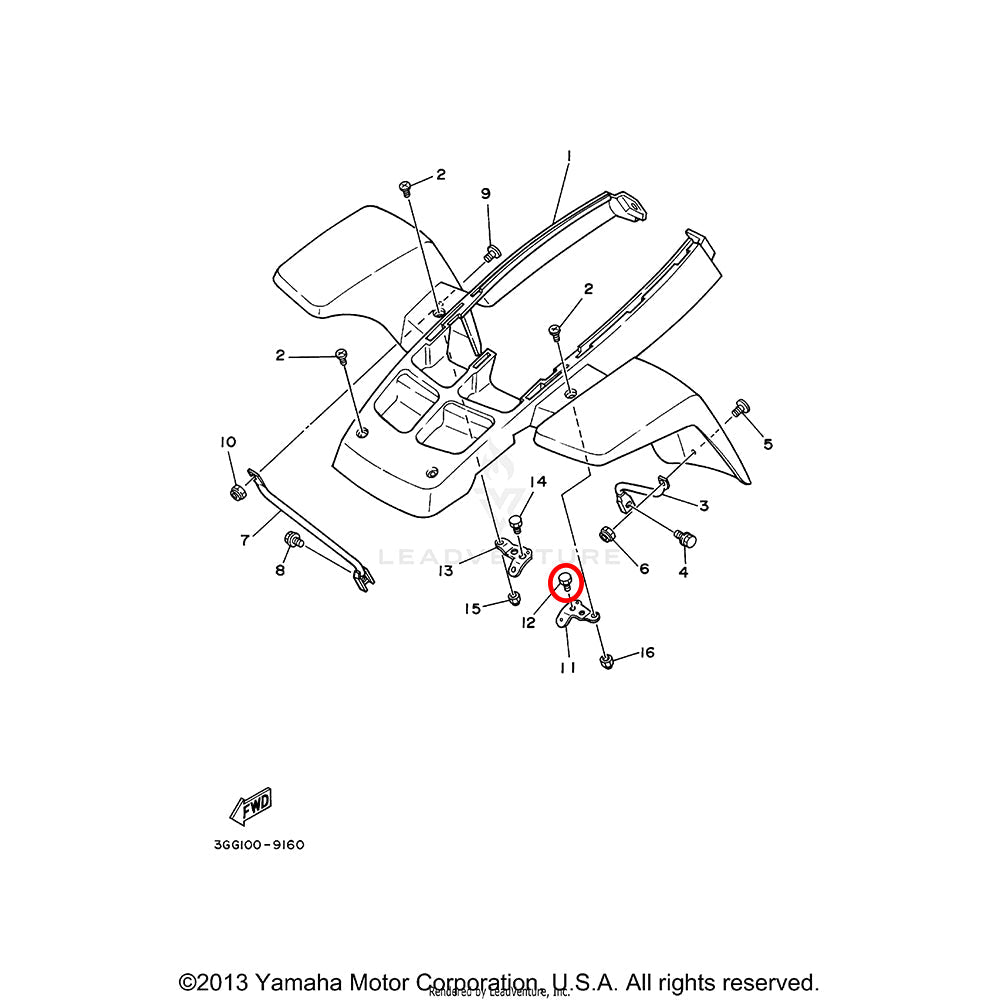 Banshee Radiator and Front Fender Bracket Bolt
